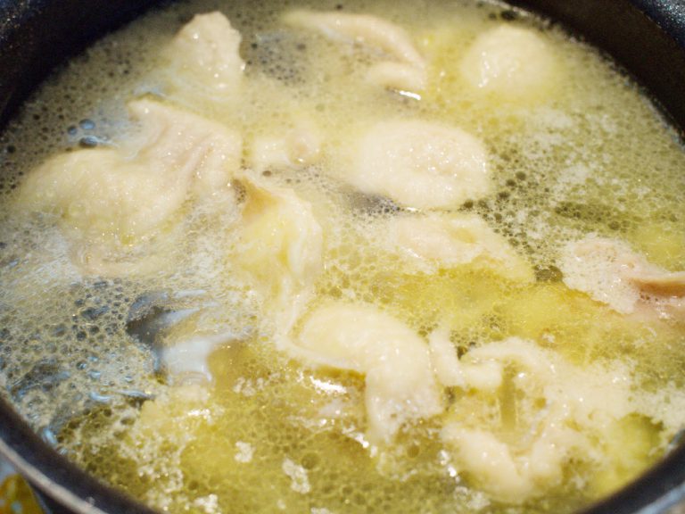 柑橘醋醬油（ぽん酢）雞皮食譜｜順便做一鍋雞高湯 步驟4