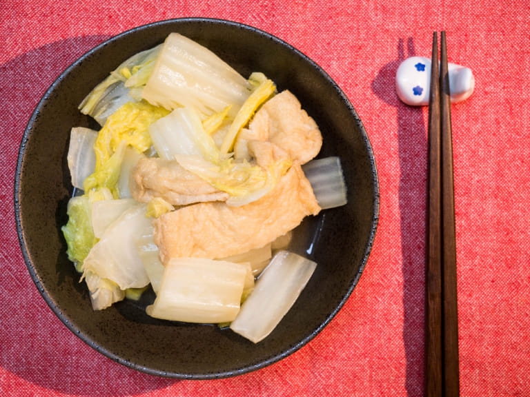 日式浸煮白菜炸豆皮 步驟3