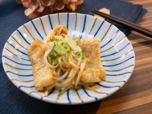 柑橘醋醬油（ぽん酢）炒油揚豆腐豆芽菜