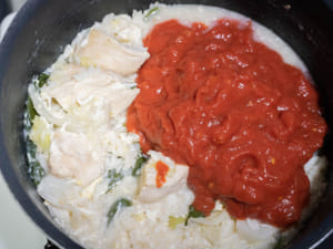 用剩餘的粥做番茄燉飯