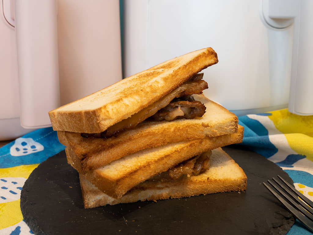 氣炸鍋做蒜燒豬肉三明治，中秋節吃這一味