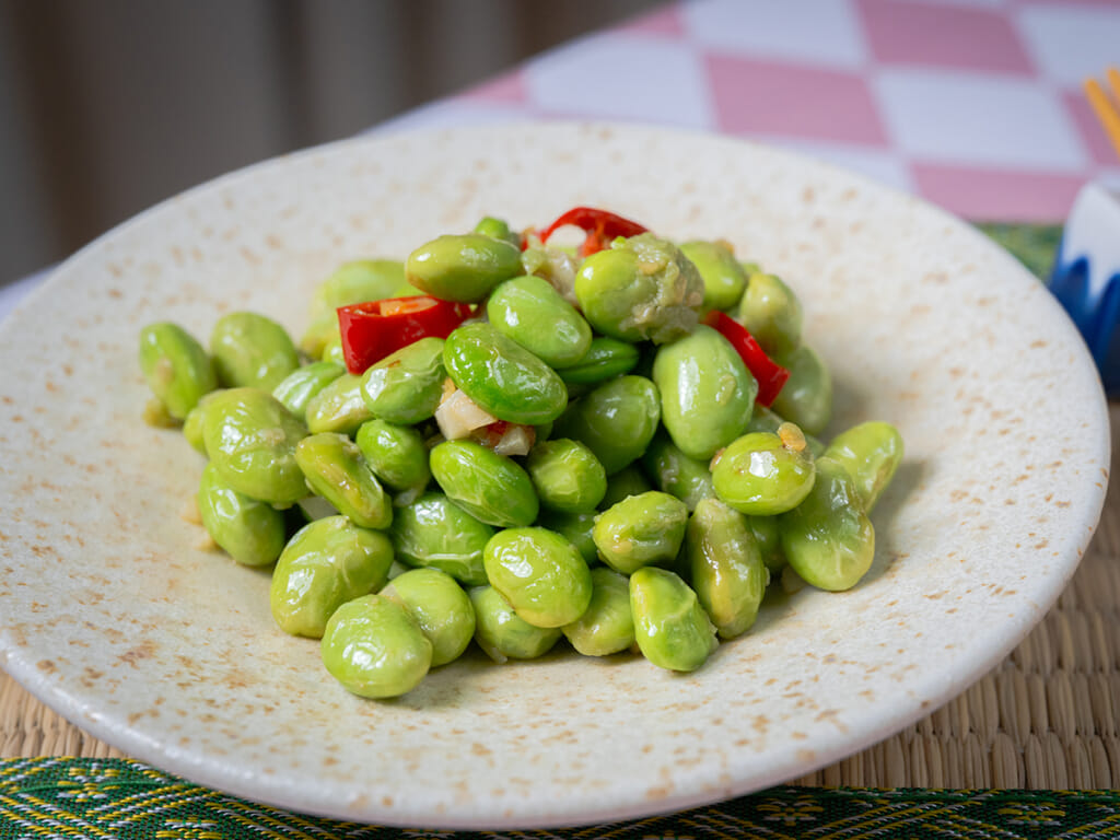 胡麻蒜辣炒毛豆