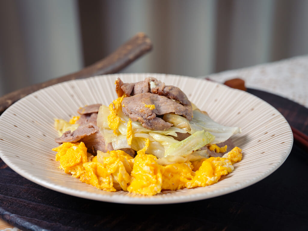 大蒜高麗菜炒蛋