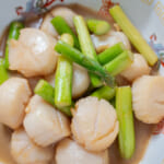 奶油蒜香炒蘆筍干貝