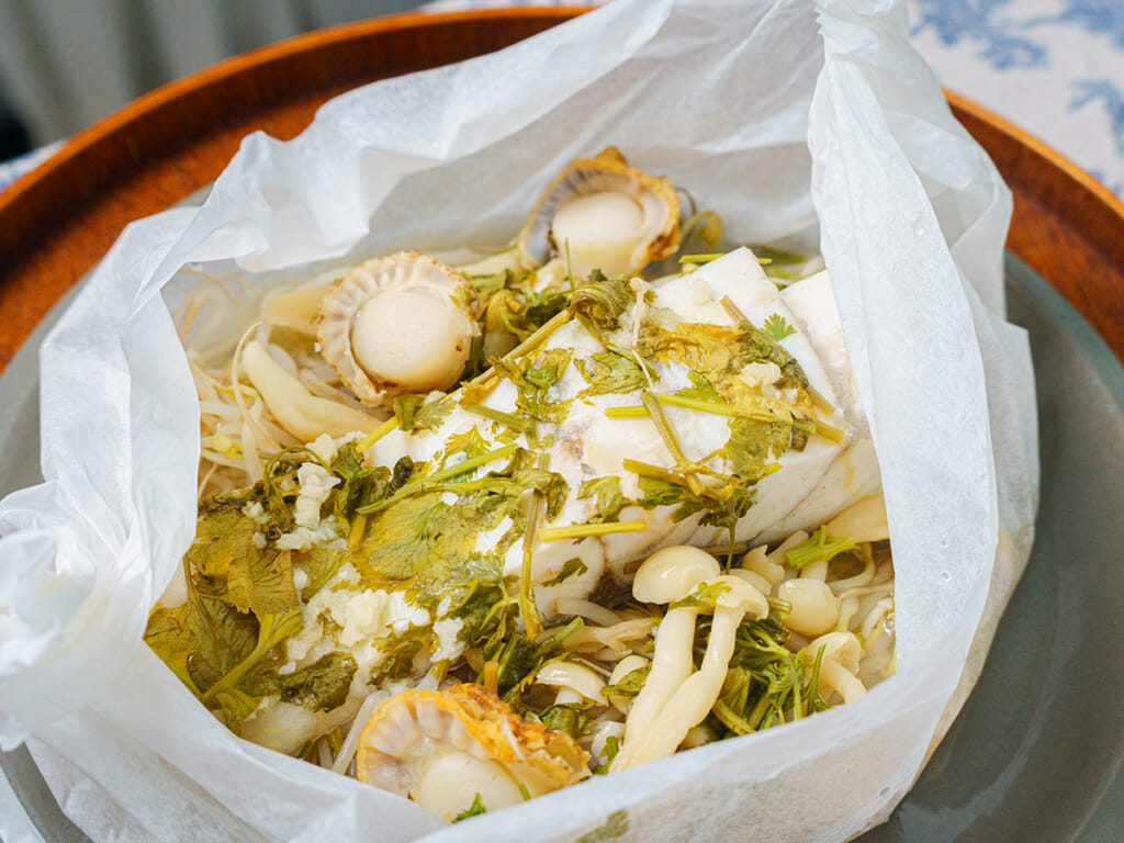 蒸煮紙包檸檬魚