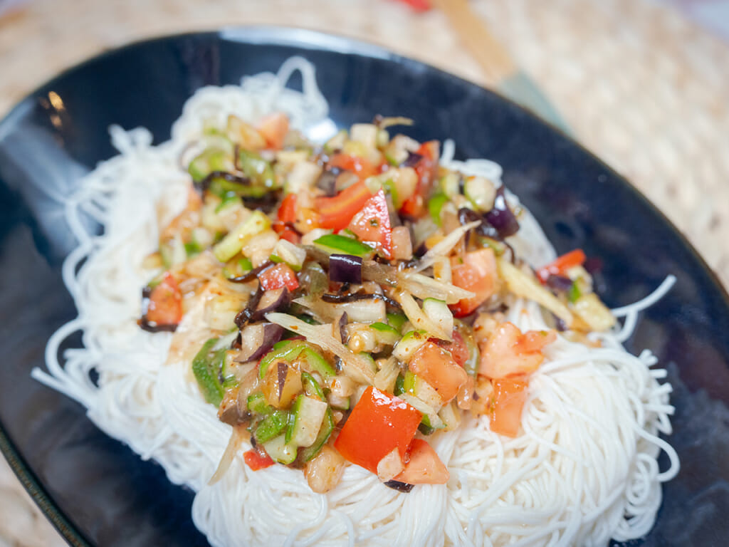 夏季野菜鹽昆布冷麵
