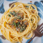 紫蘇和風蛋醬義大利麵