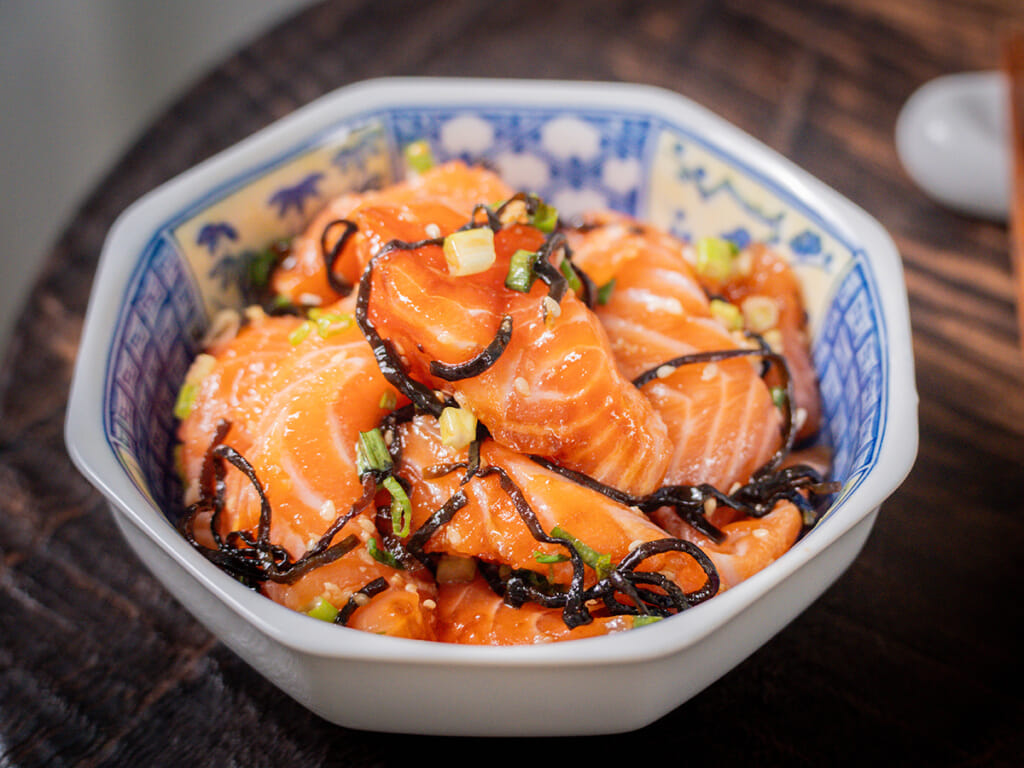 海鮮丼神組合！鹽昆布蔥鹽鮭魚生魚片漬